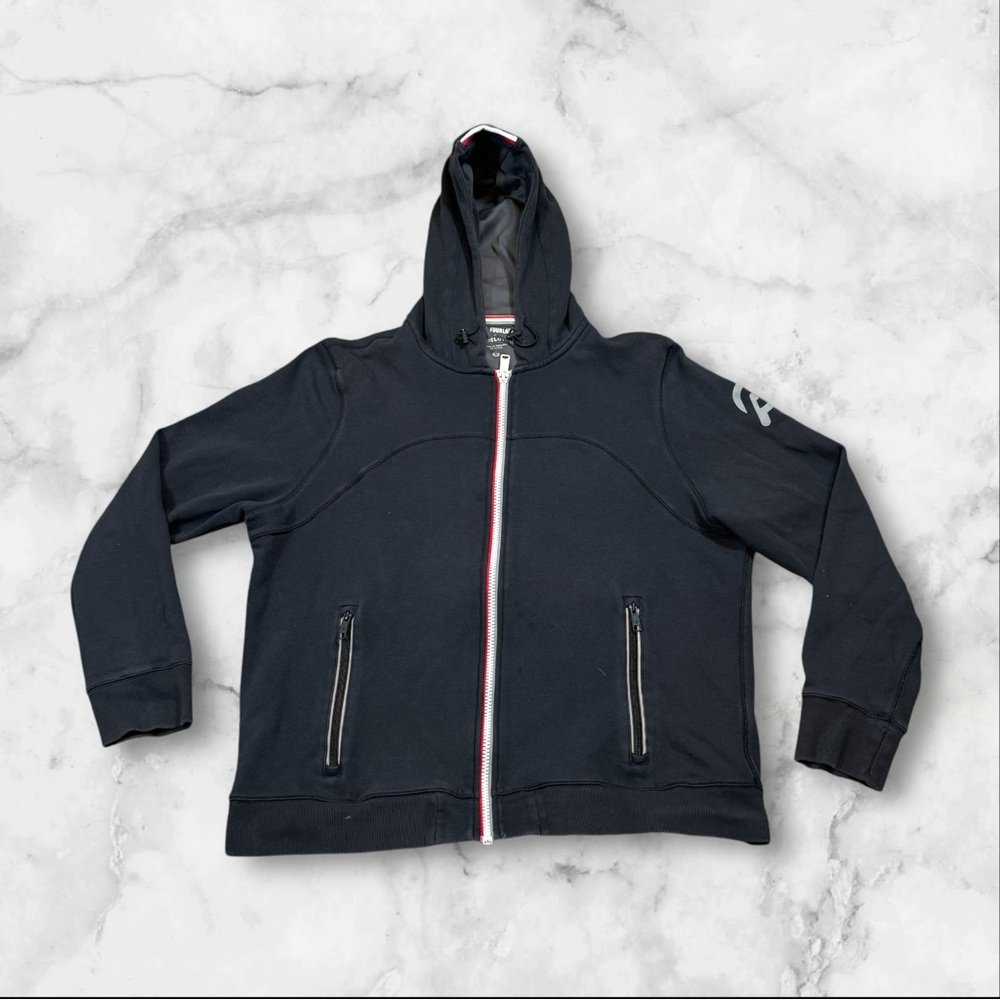 Men’s Four Laps x Peloton‎ Brand Full Zip black Hooded Sweatshirt Size XXL